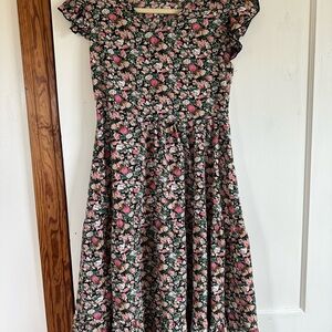 Floral Dress - Pink and Green